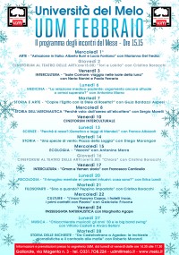 Programma FEBBRAIO 2023 all'Università del Melo