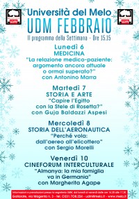 Università del Melo - PROGRAMMA 6-12 FEBBRAIO 2023
